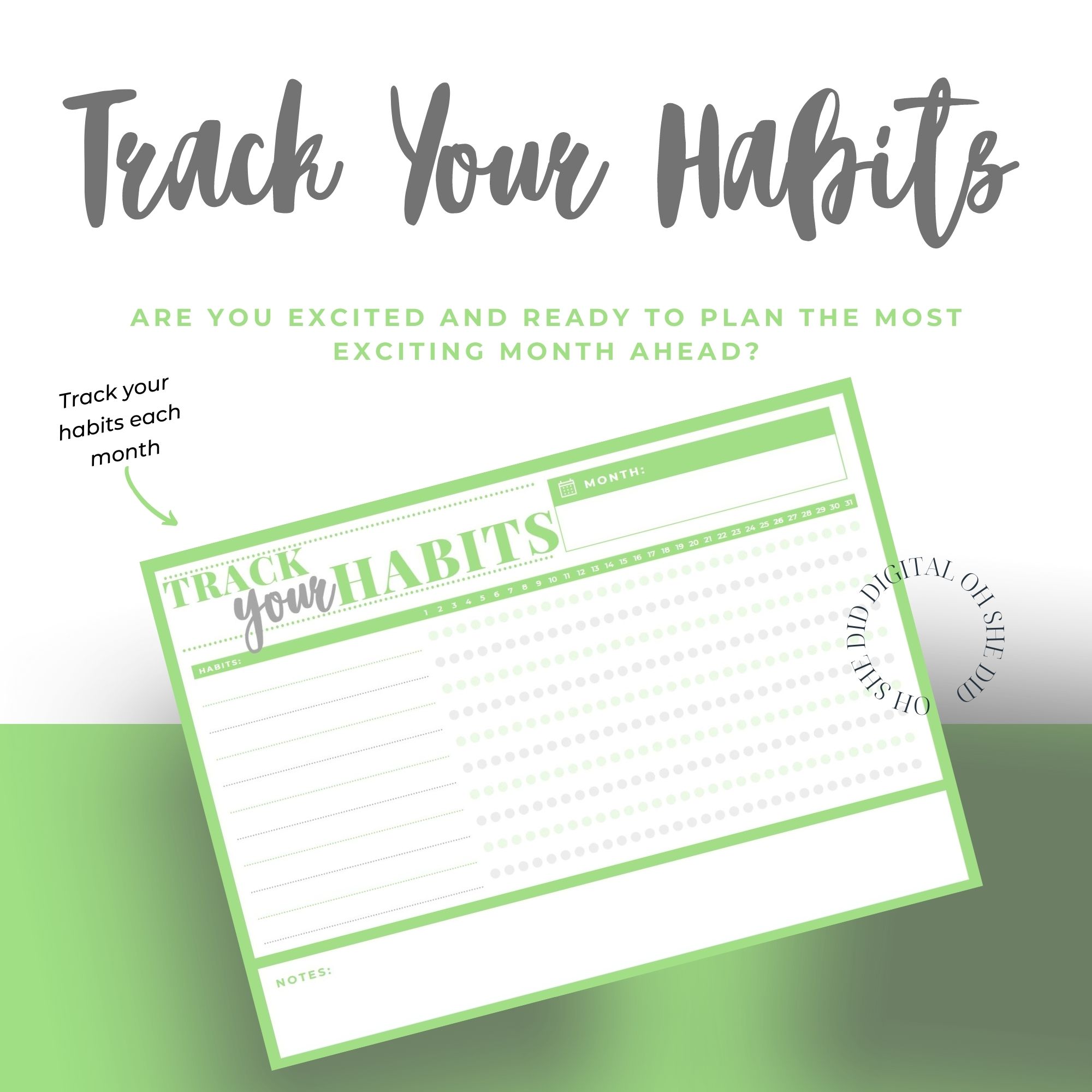 Track Your Habits - Oh She Did